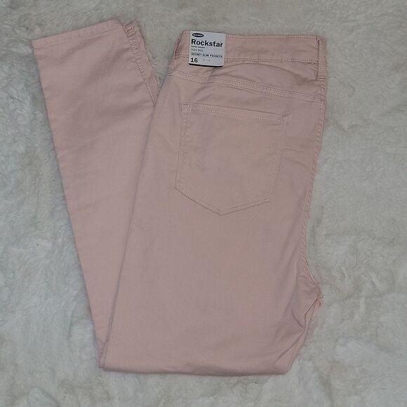 ☆ Old Navy Rockstar Super Skinny High Rise Secret-Slim Pockets ☆ Pink Sz 16 ☆ - Picture 2 of 6